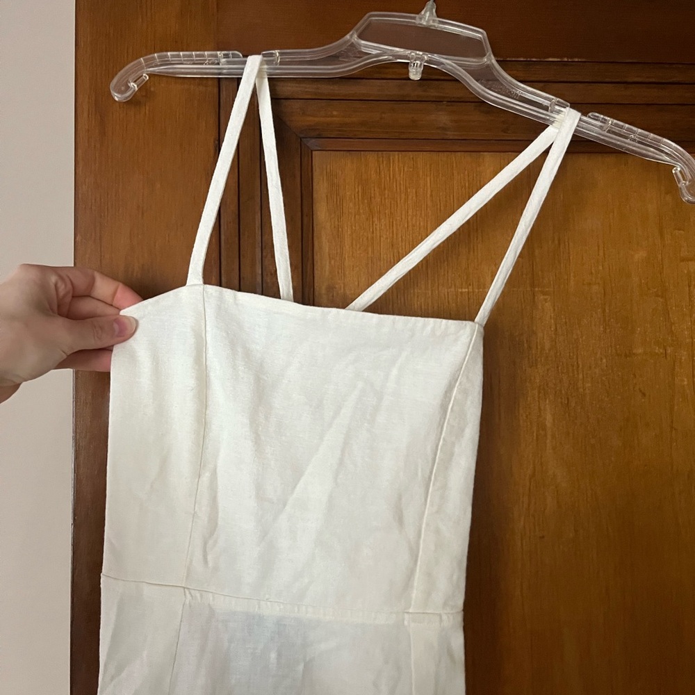 Elegant White Spaghetti Strap Dress